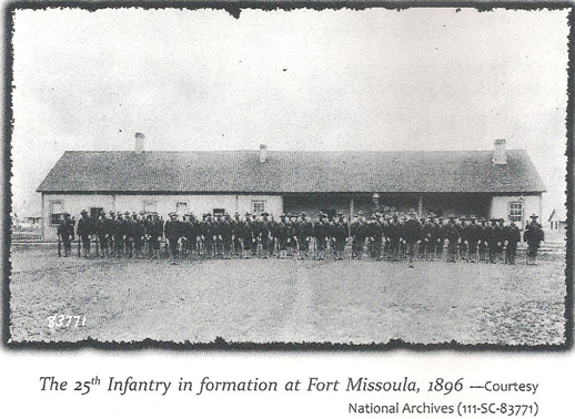 The 25th Infantry in formation at Fort issoula 1896