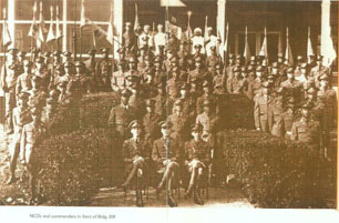 NCOs and commanders in front of Bldg 308