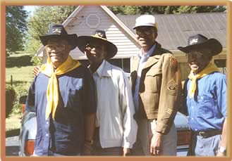 troopers linwood greene, jr., uell flagg, louis garrett, and lorenzo denson at garrett's home in somerset, kentucky -- september 2000